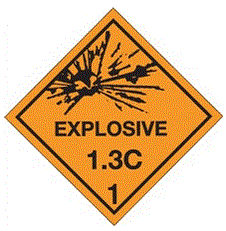 "Explosive - 1.3C - 1" Labels