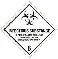 "Infectious Substance - 6" Labels