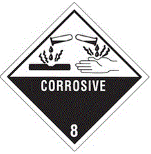 "Corrosive - 8" Labels