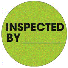 INSPECTED BY Fluorescent Green Labels