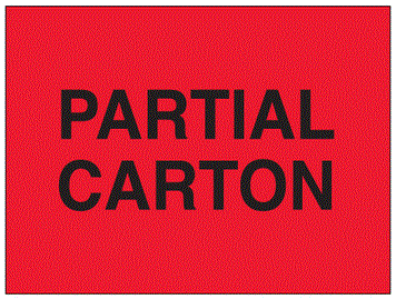 Partial Carton Fluorescent Red Labels